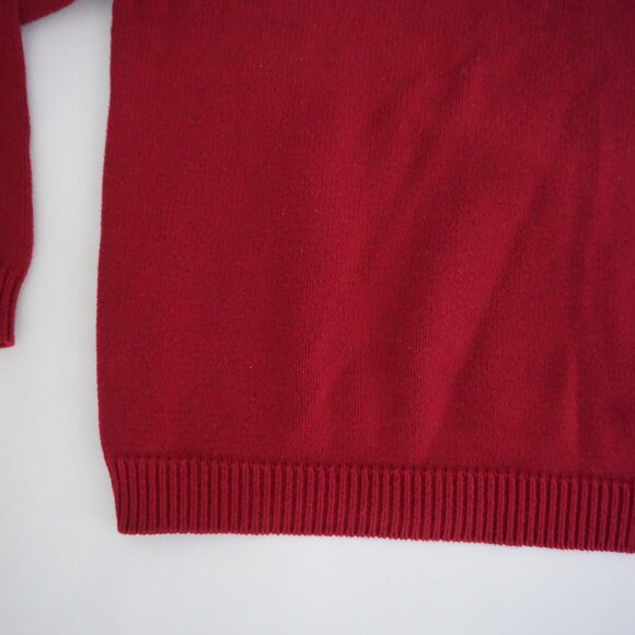 Eddie Bauer Red Cotton Crewneck Sweater Classic Preppy Quiet Luxury L - Picture 6 of 9